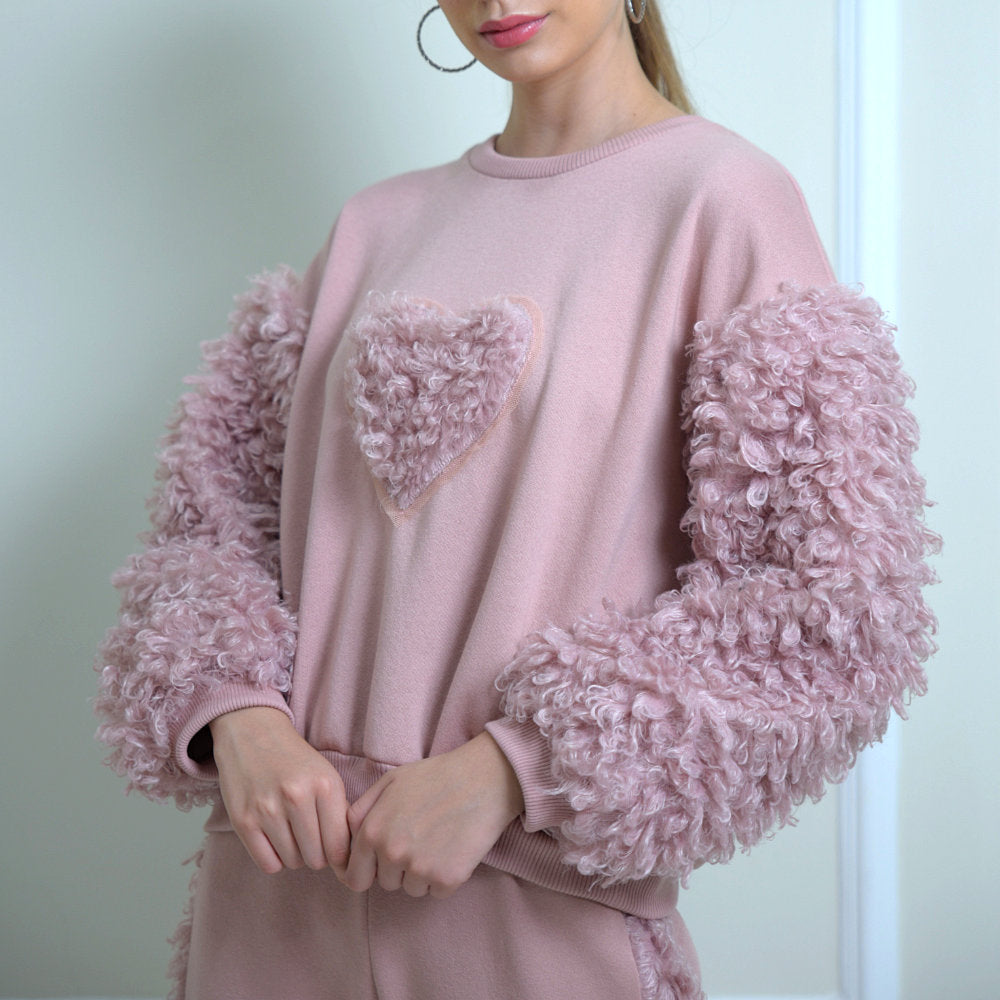 Be Mine Love Sweater in dusty pink (regular) (6669922140183)