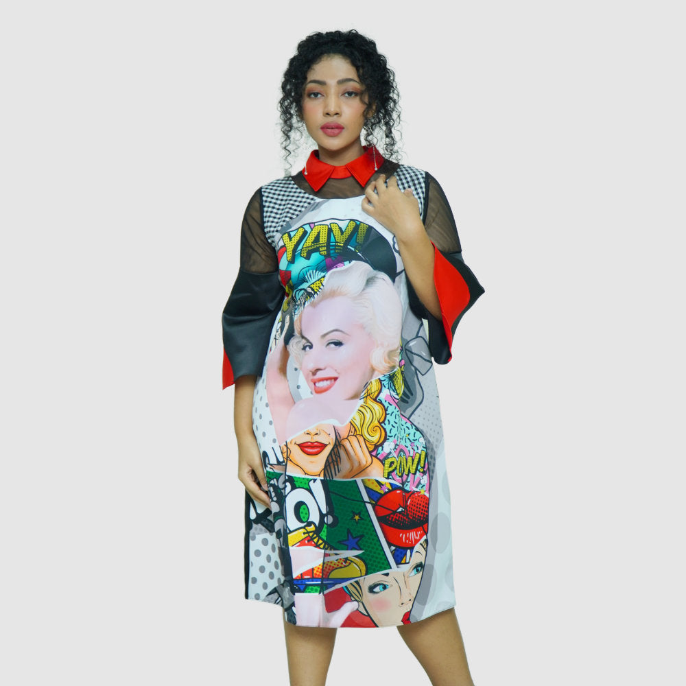 Perry Dress with Marilyn Pow Art #CRV (6572458344471)
