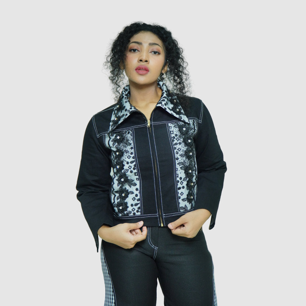 Dreams black jacket with recycled applique (6574201045015)