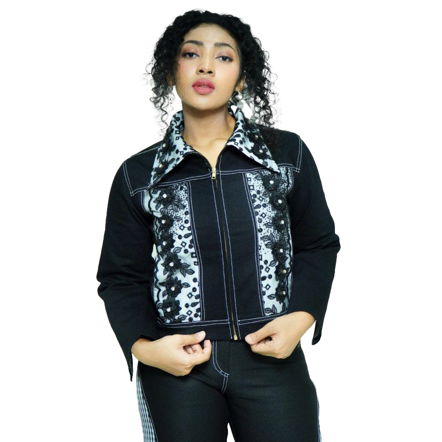 Dreams black jacket with recycled applique (6574201045015)