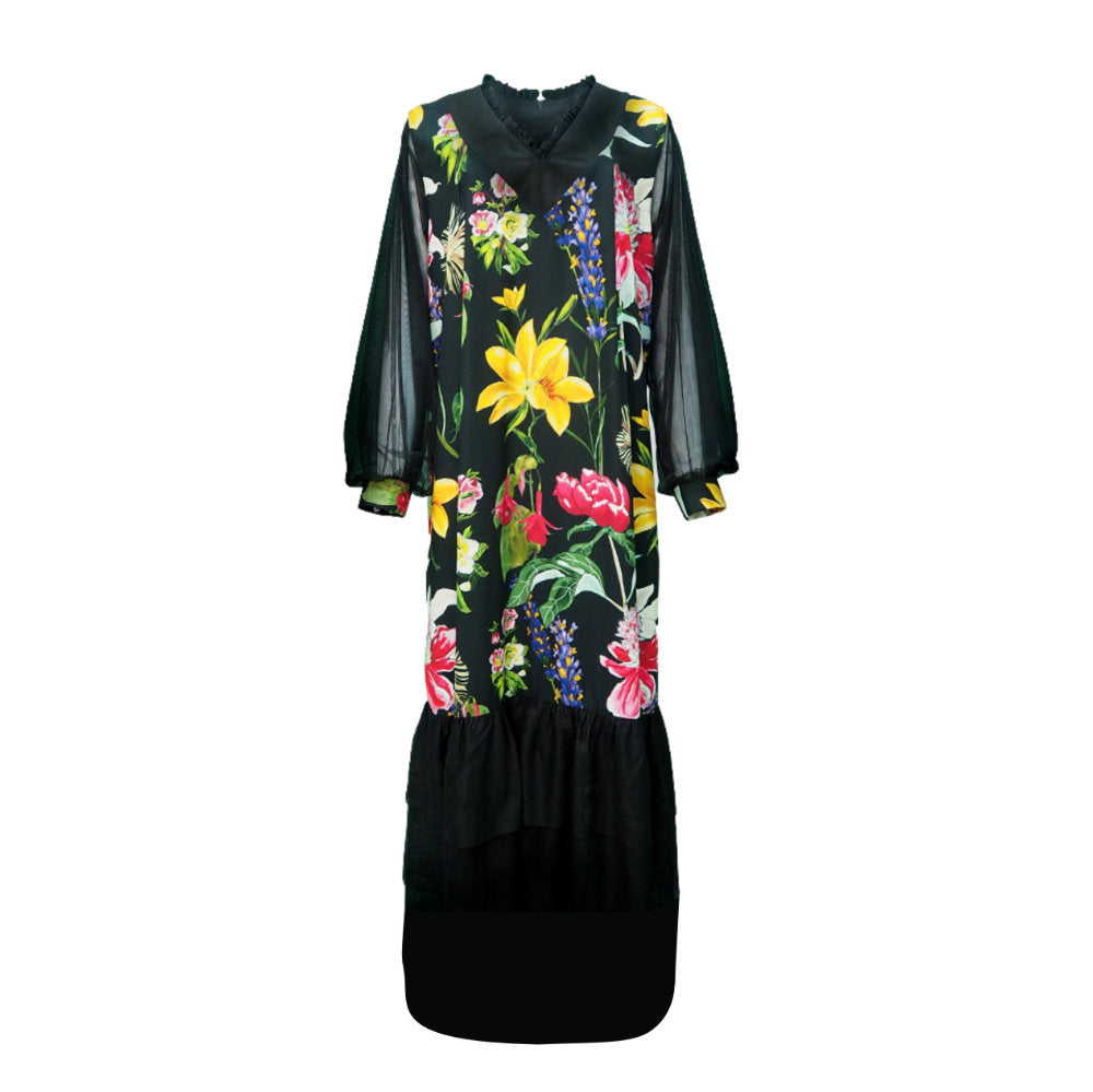 Curvy L'amour Hasna Black Long Dress (6614030254103)
