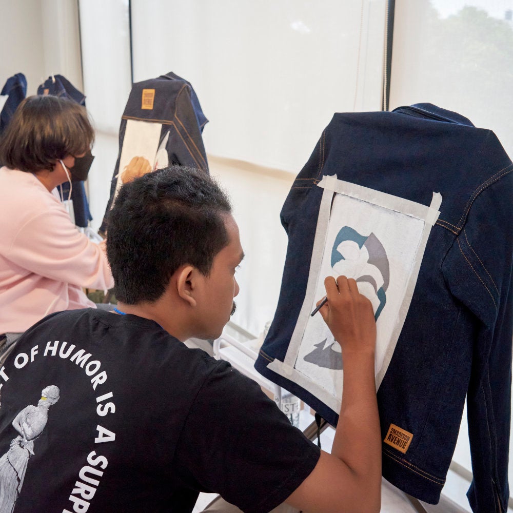 Signature Hand Painted Denim Jacket by Aji Dewam (6602464002071)