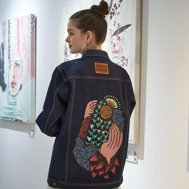 Signature Hand Painted Denim Jacket by Vy Patiah (6602377134103)