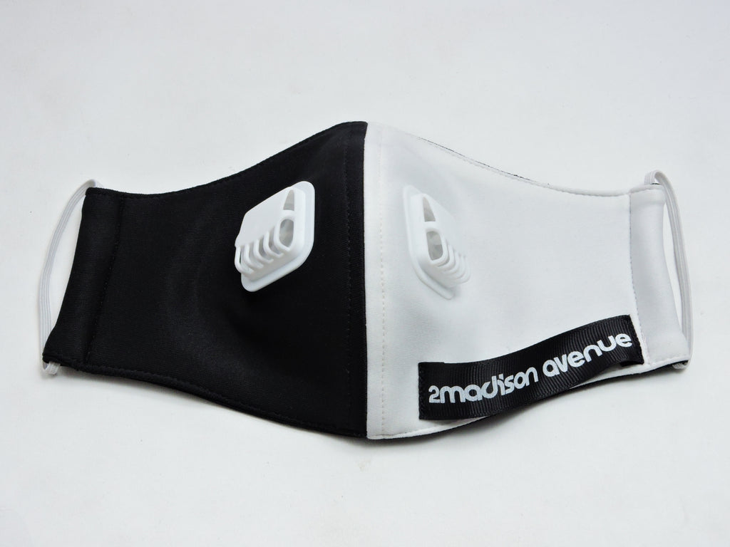 White and Black Facemask With Air Valve (4426371661847)
