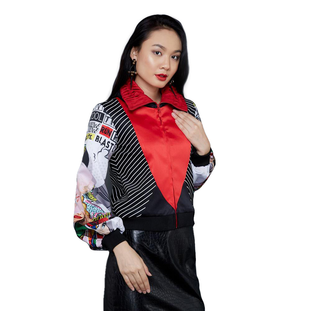 Biker Jacket With Marilyn Pow Red (1818574028842)