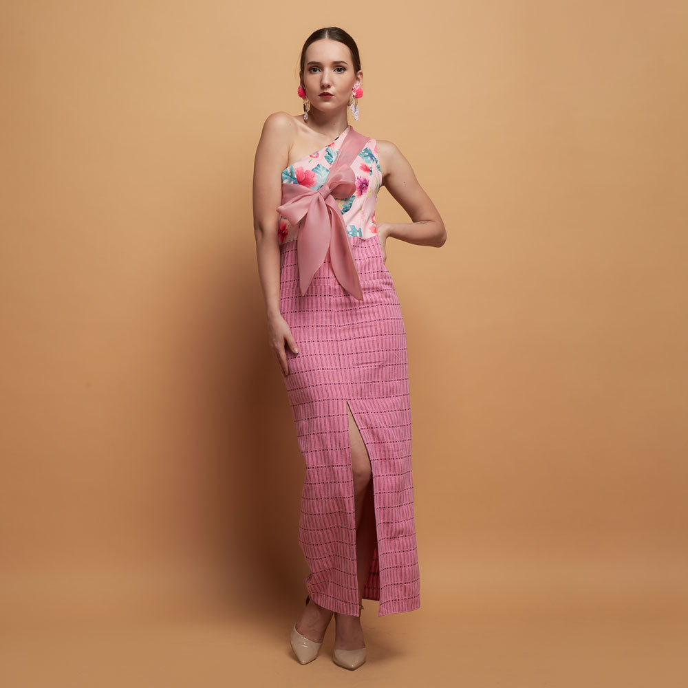 Kendall Sleevless Dress in Pink Bliss With Tenun-2MADISONAVENUE.COM (1826807644202)