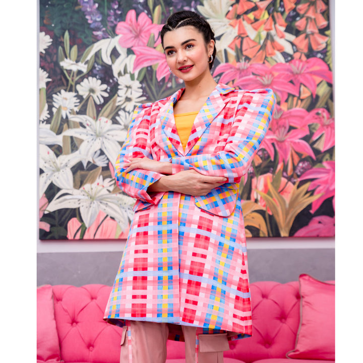 Gingham Passion Signature Mid-Length Blazer (6813839196183)
