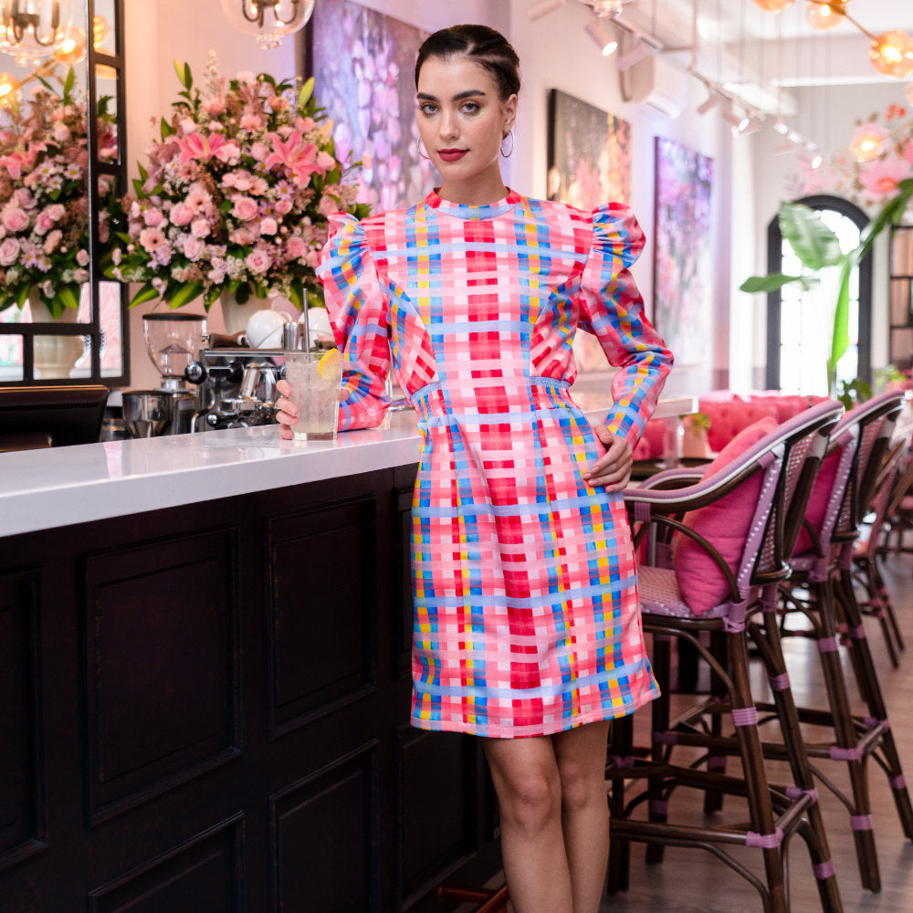 Gingham Passion West Side Pink Dress (6813839556631)