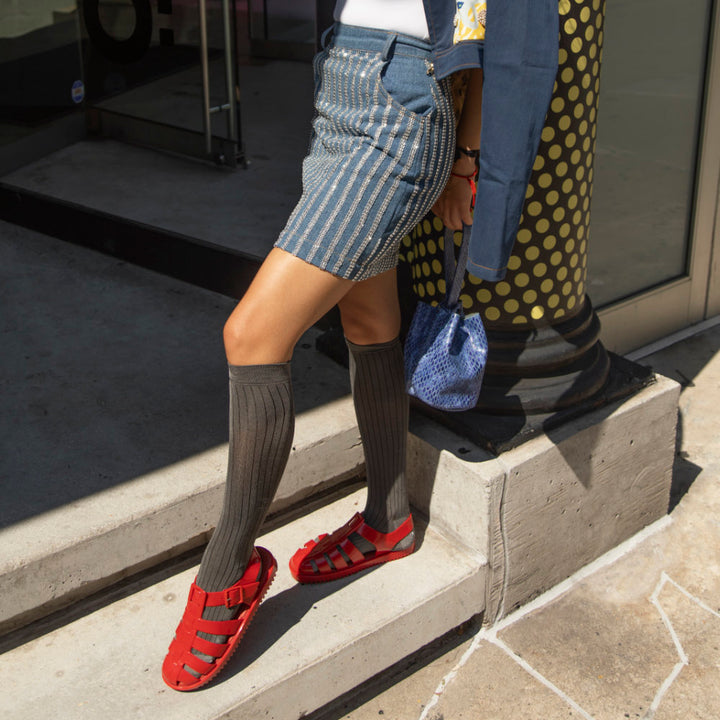 Vivify Denim Skirt With MetalicAccent (4329869180951)
