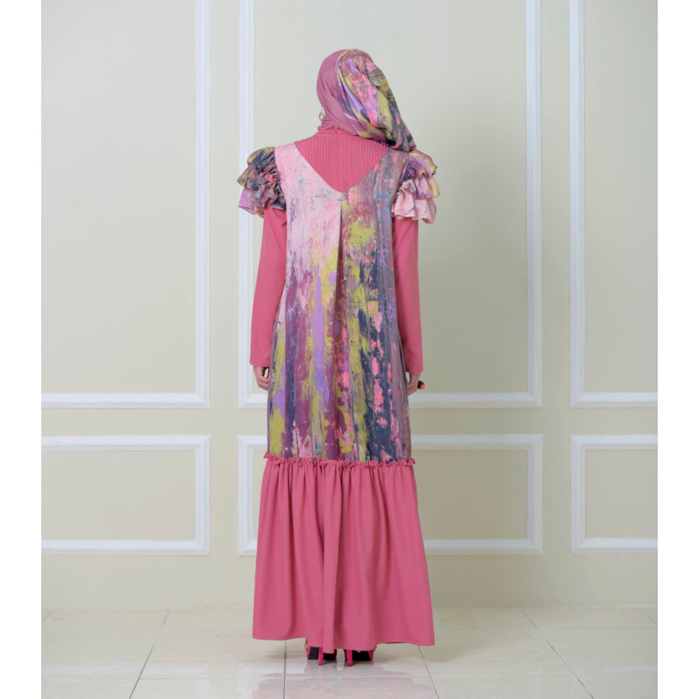 Hasna dress With Abstract Purple Reminiscence (6546986532887)