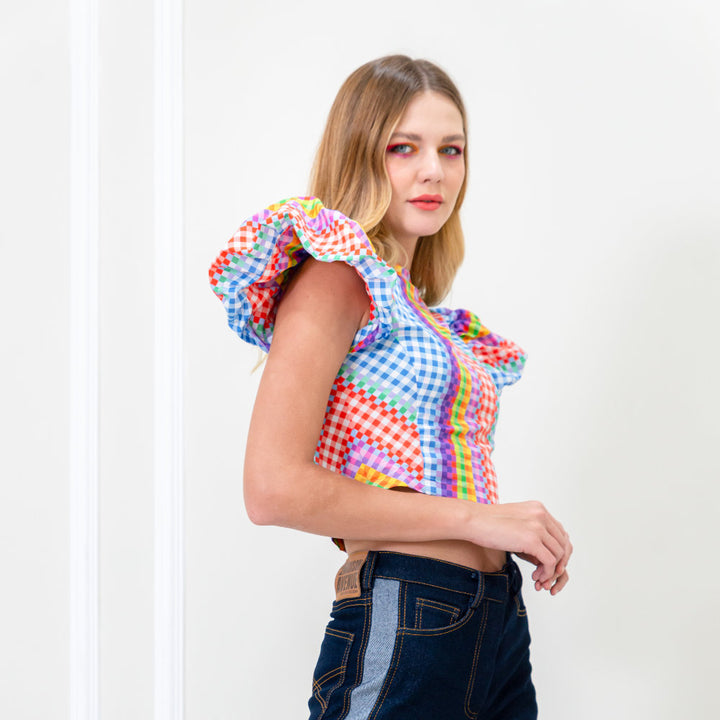 NYC Gingham Eastside Cropped Top (6832749314071)