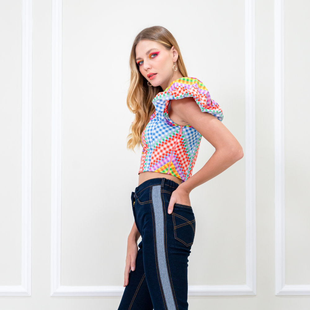 NYC Gingham Eastside Cropped Top (6832749314071)