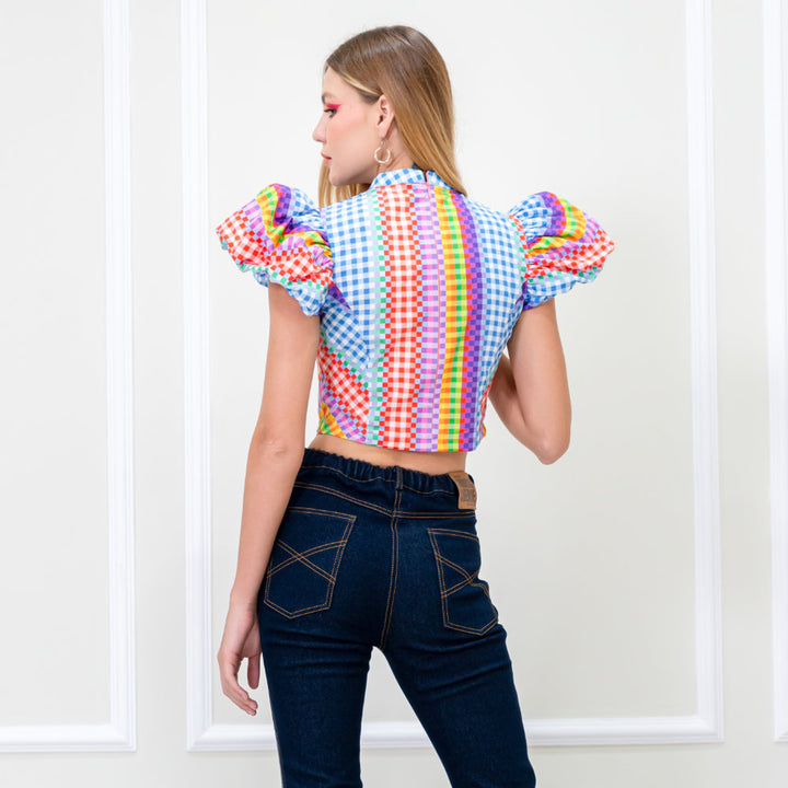 NYC Gingham Eastside Cropped Top (6832749314071)