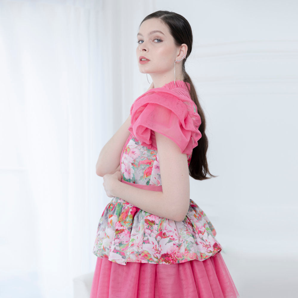 Sweet Garden Hasna Rose Pink Short Dress (6770886901783)