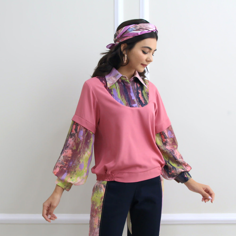 Layering Reg Top With Abstract Purple Reminiscence (6547747242007)