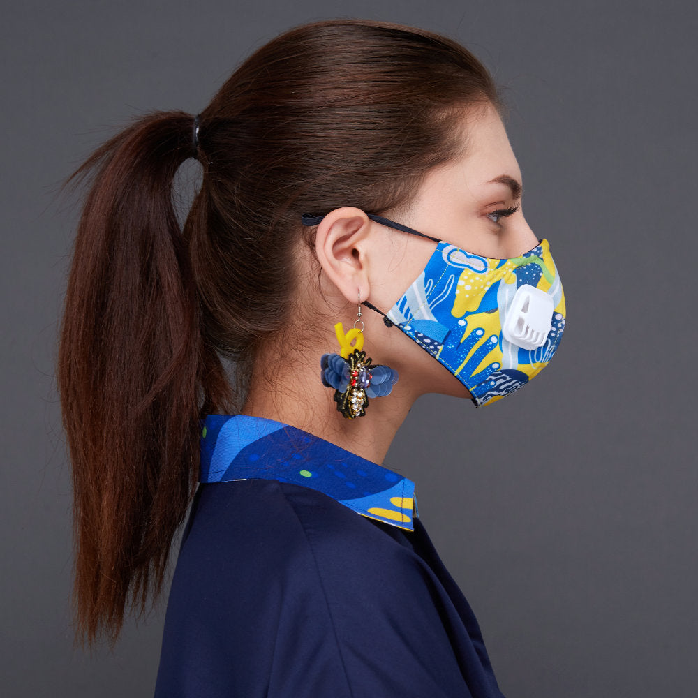 Liga in Yellow Facemask With Air Valve (4535557292055)