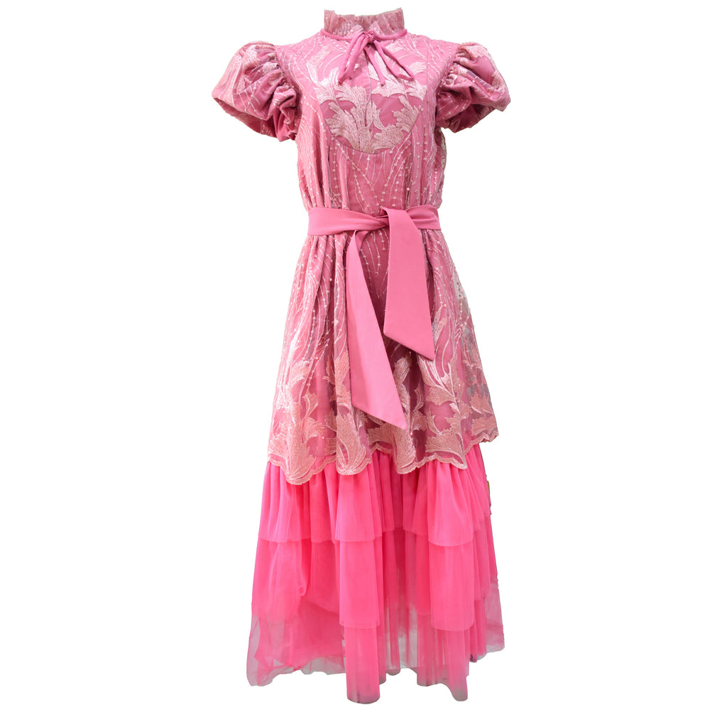 Be Mine Hasna Rose Pink Lace Dress (6669920436247)