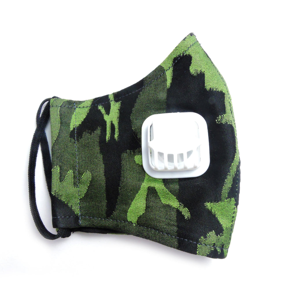 Army Green Facemask With Air Valve-2MADISONAVENUE.COM (4418791178263)