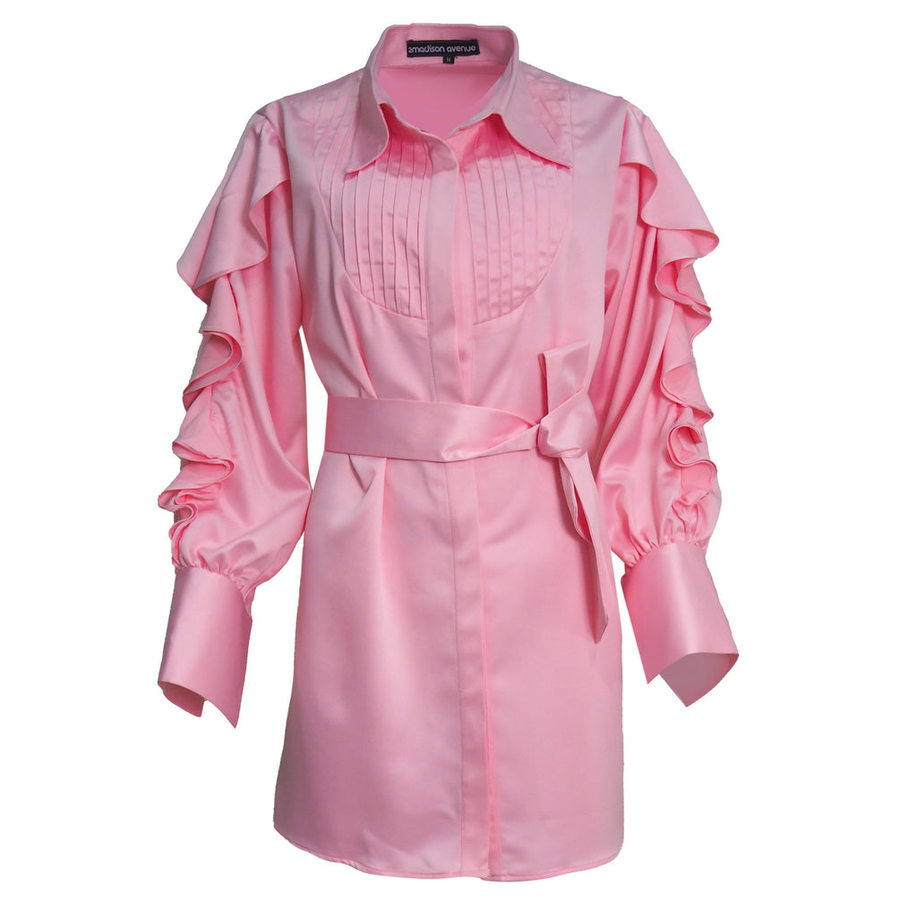 Curvy L'amour Doha Long Baby Pink Shirt (6674696634391)