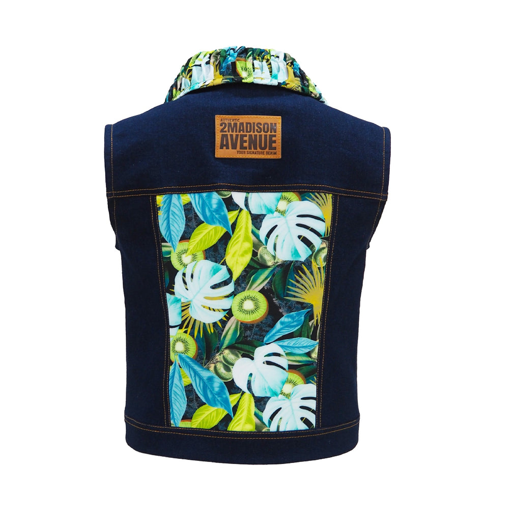 Ram Garden Denim Fancy Vest With Embroidery (6698095083543)