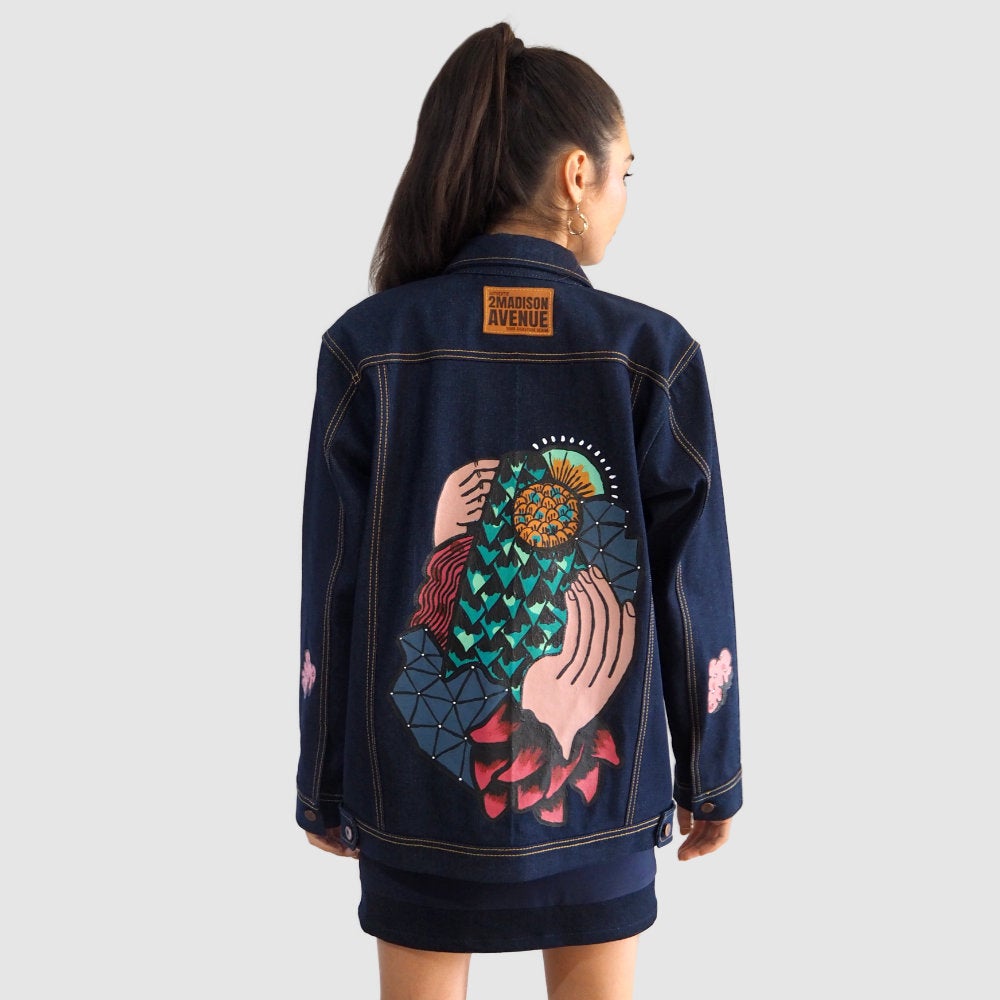 Signature Hand Painted Denim Jacket by Vy Patiah (6602377134103)