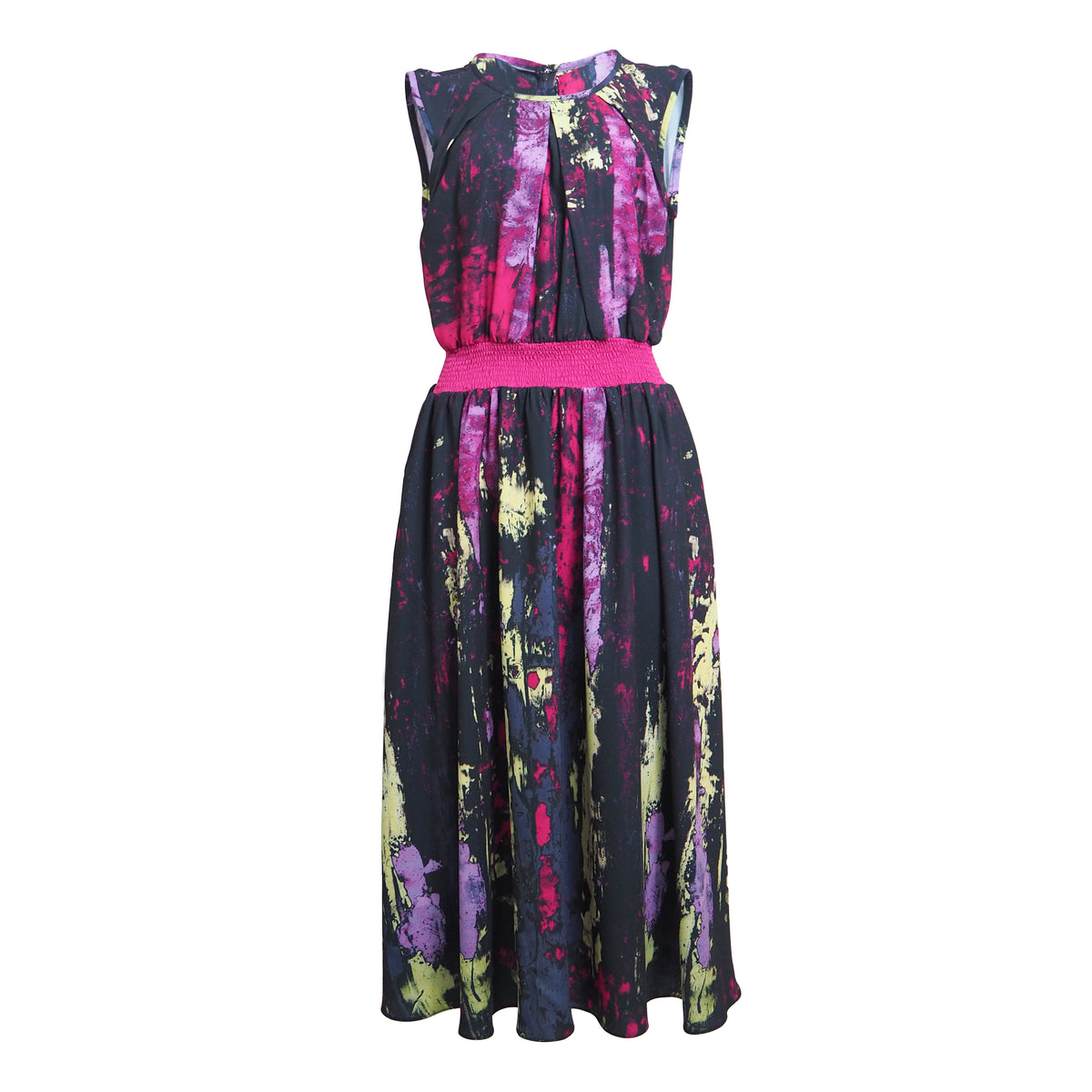 Abstract Reminiscence Summer Black Dress (6548791558167)