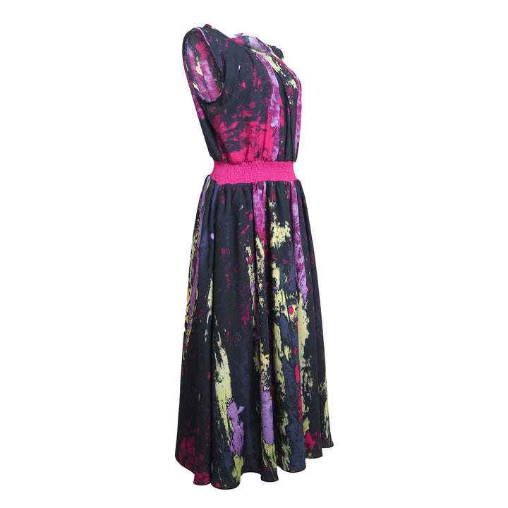 Abstract Reminiscence Summer Black Dress (6548791558167)