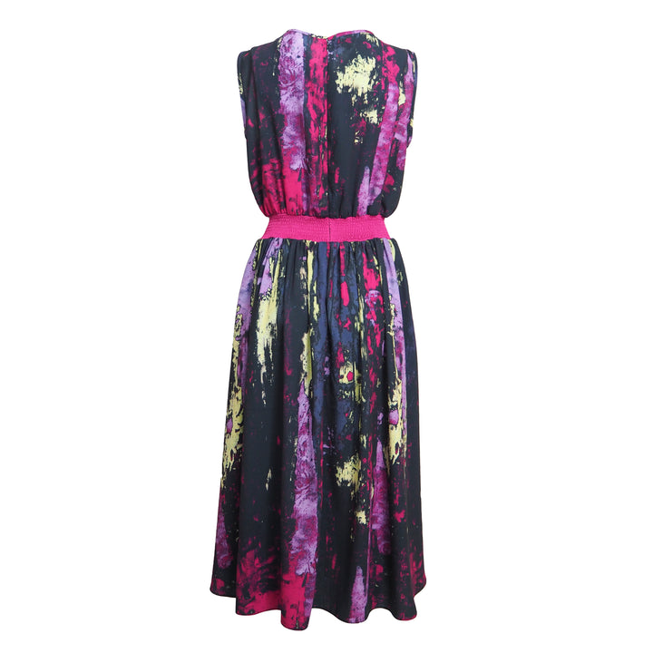Abstract Reminiscence Summer Black Dress (6548791558167)