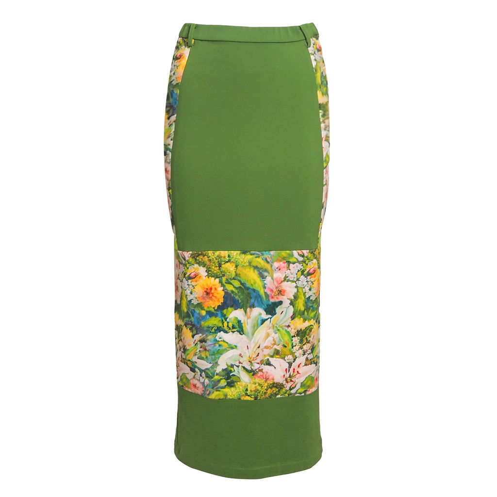 Natural Reminiscence Gangsta Green Long Skirt (6544266952727)