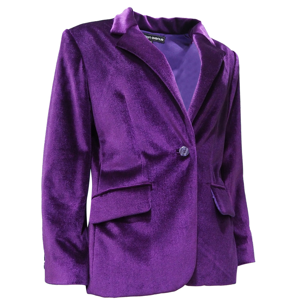 Signature Blazer in Purple Velvet (6639598829591)