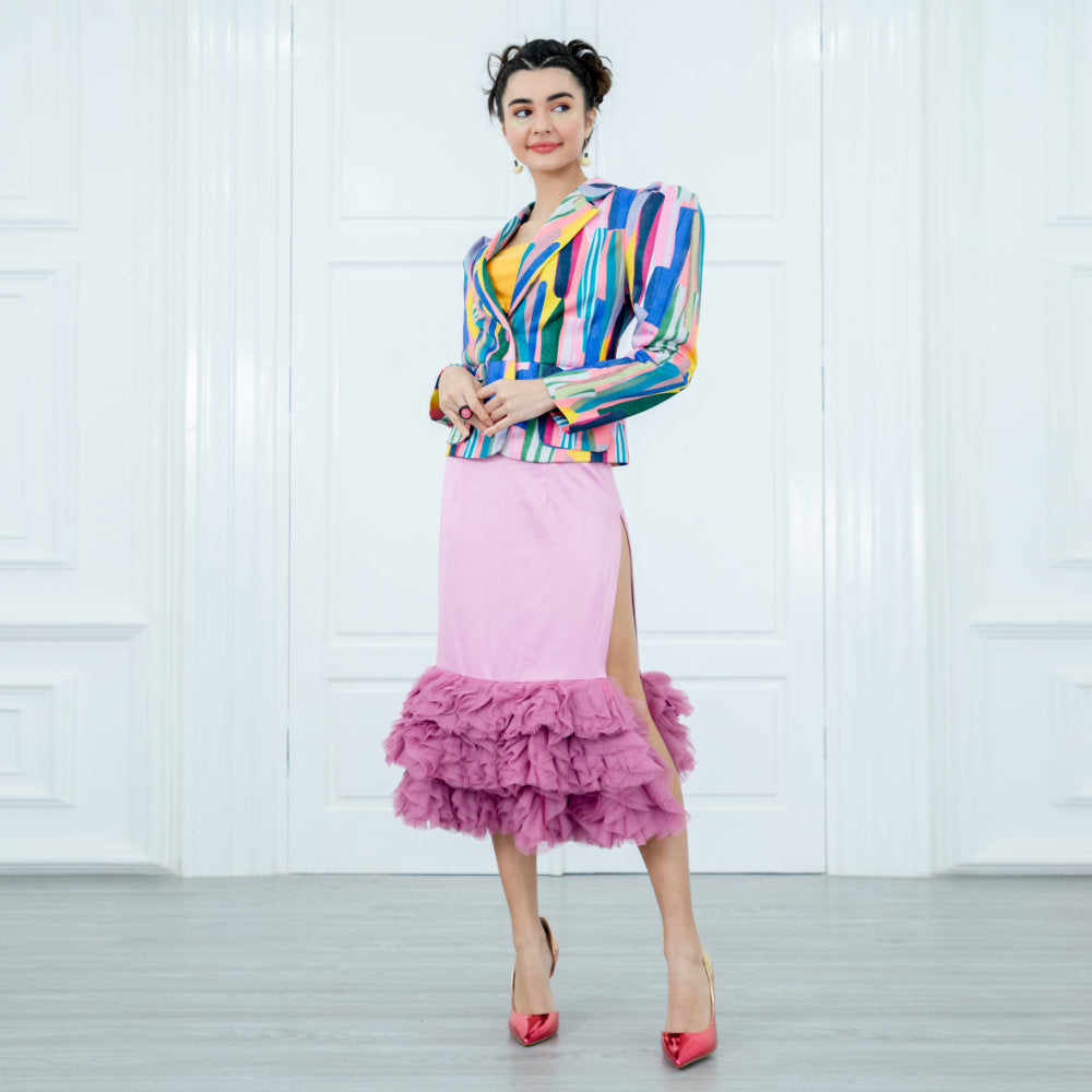 Royal Carrie Tulle Skirt in Lilac Pink (6813836148759)