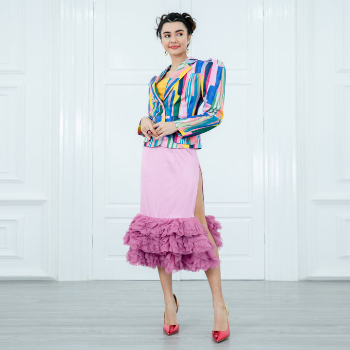 Royal Carrie Tulle Skirt in Lilac Pink (6813836148759)
