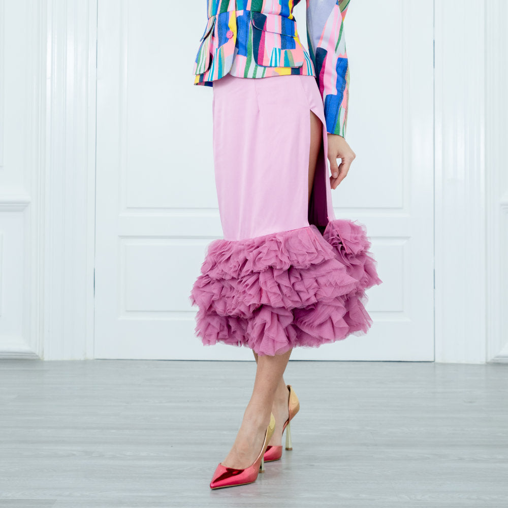 Royal Carrie Tulle Skirt in Lilac Pink (6813836148759)
