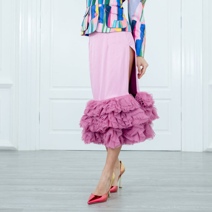 Royal Carrie Tulle Skirt in Lilac Pink (6813836148759)