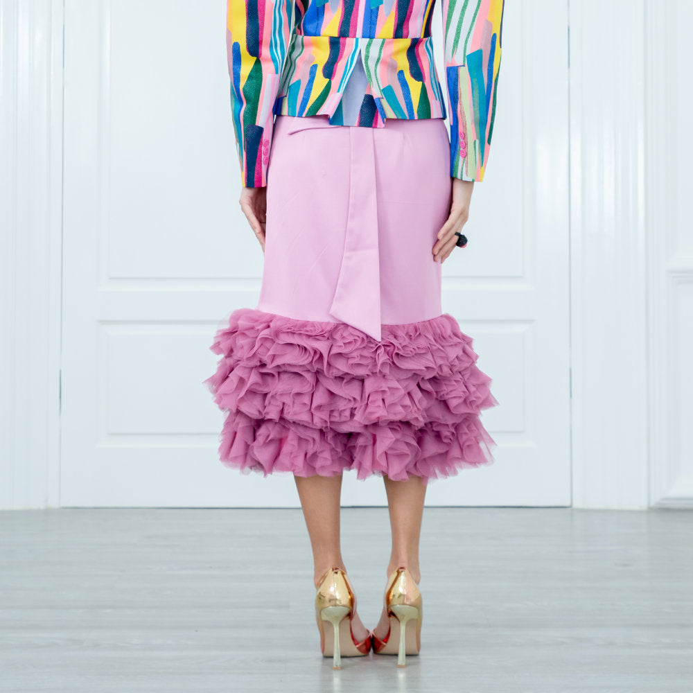 Royal Carrie Tulle Skirt in Lilac Pink (6813836148759)