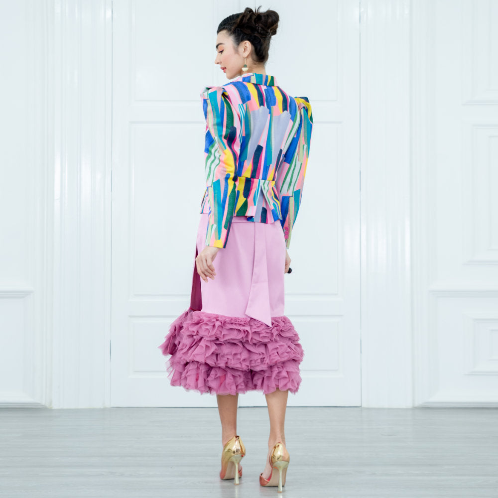Royal Carrie Tulle Skirt in Lilac Pink (6813836148759)